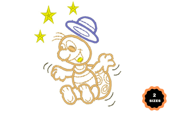 Funny Tortoise Embroidery Design