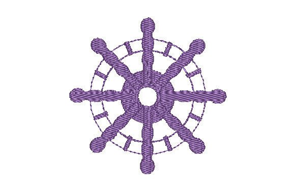 Naval Ship Wheel Embroidery